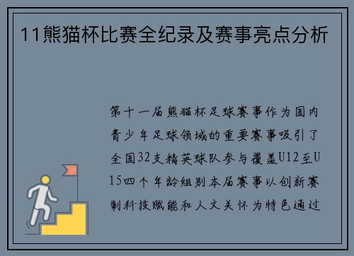 11熊猫杯比赛全纪录及赛事亮点分析